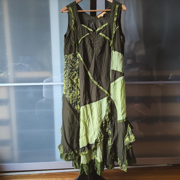 Pre-loved Bohemian Crisca Dress in greens German - size 44GB / 12US / Large - Picture 16 of 16